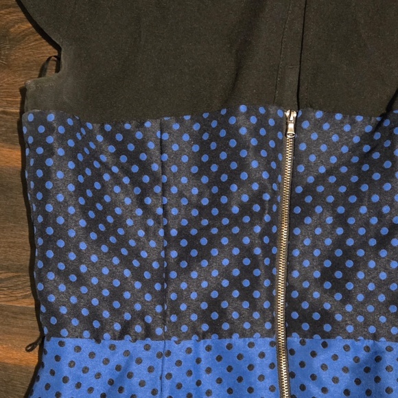 Worn once - Gabby & Skye (Nordstrom) Dress Blue/Black polka dot Sz 12 - Picture 6 of 6